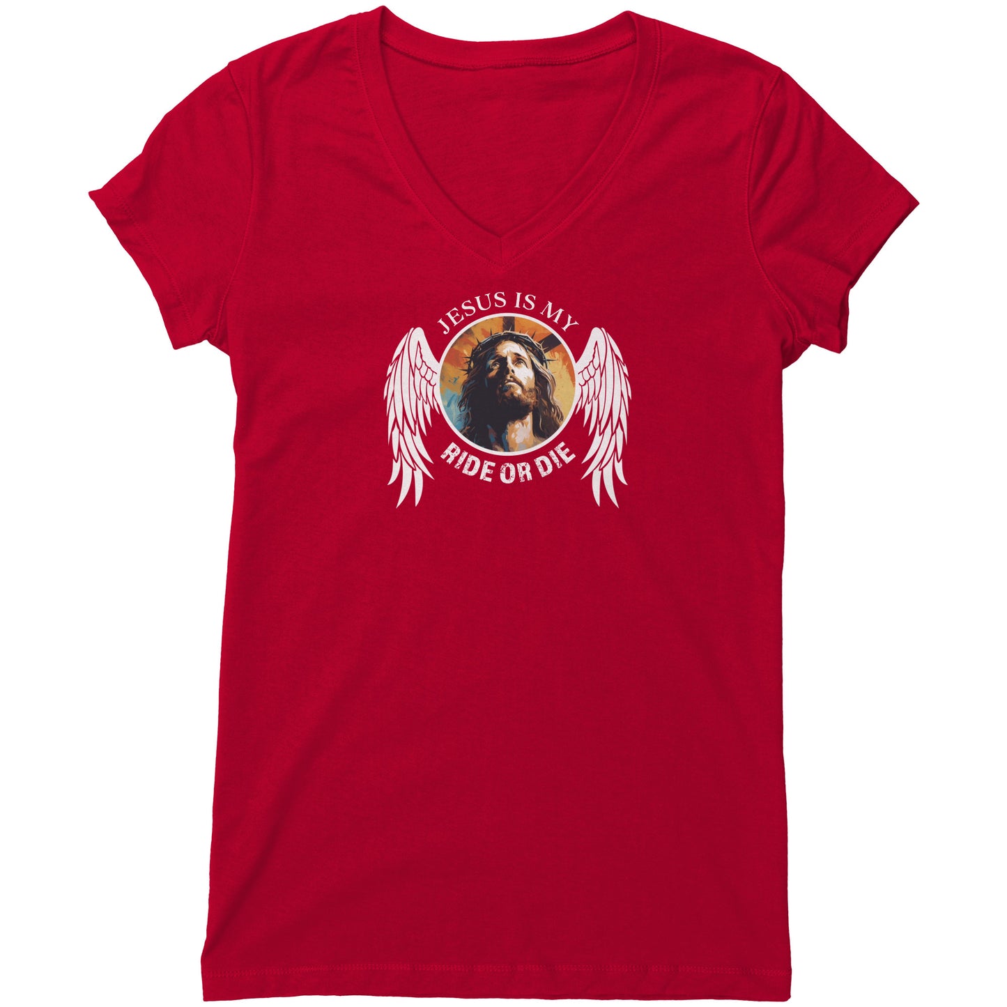 Jesus is My Ride or Die Women's V-Neck Tee