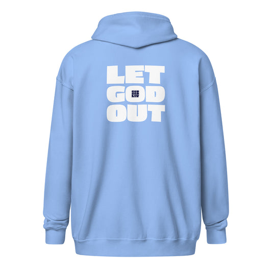 God Sed Liv/Let God Out Unisex Full-Zip Hoodie