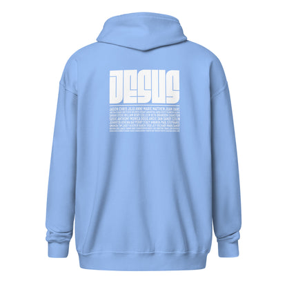 God Sed Liv/Jesus Above All Names Unisex Full-Zip Hoodie