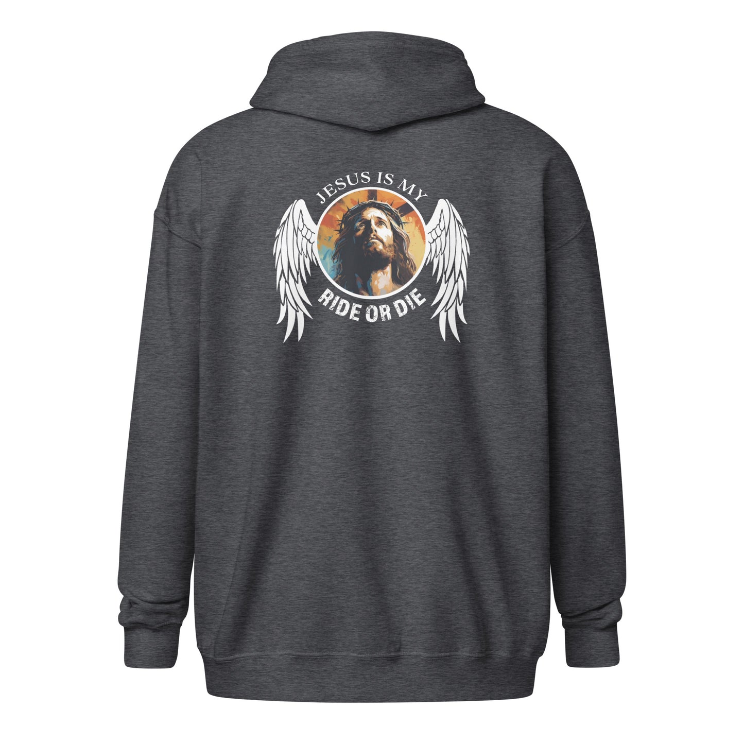 God sed Liv/Jesus Is My Ride or Die Unisex Full-Zip Hoodie