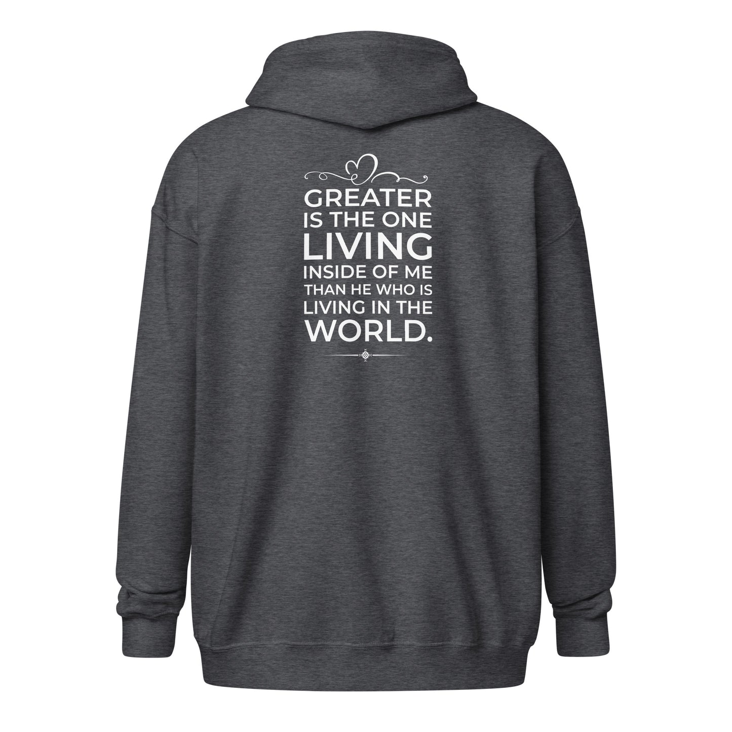 God Sed Liv/Greater Is He Unisex Full-Zip Hoodie