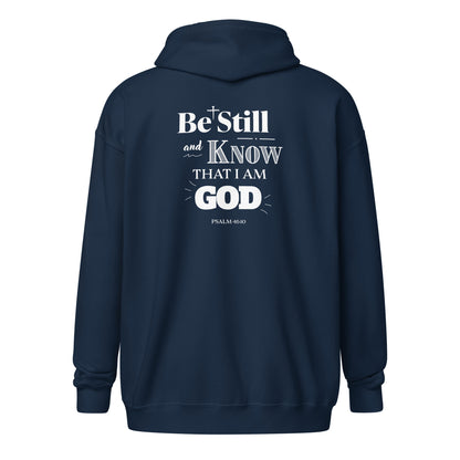 God Sed Liv/Be Still & Know Unisex Full-Zip Hoodie