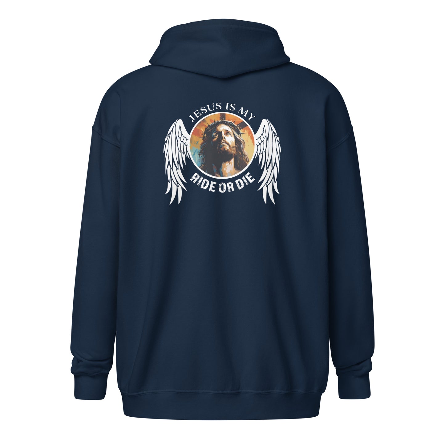 God sed Liv/Jesus Is My Ride or Die Unisex Full-Zip Hoodie