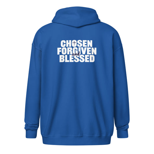 God Sed Liv/Chosen, Forgiven & Blessed Unisex Full-Zip Hoodie