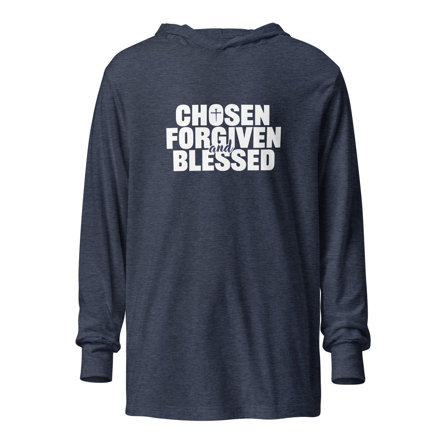 Chosen, Forgiven & Blessed Hooded Long-Sleeve Tee