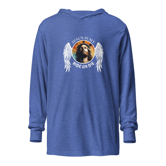 Jesus Is My Ride or Die Hooded Long-Sleeve Tee