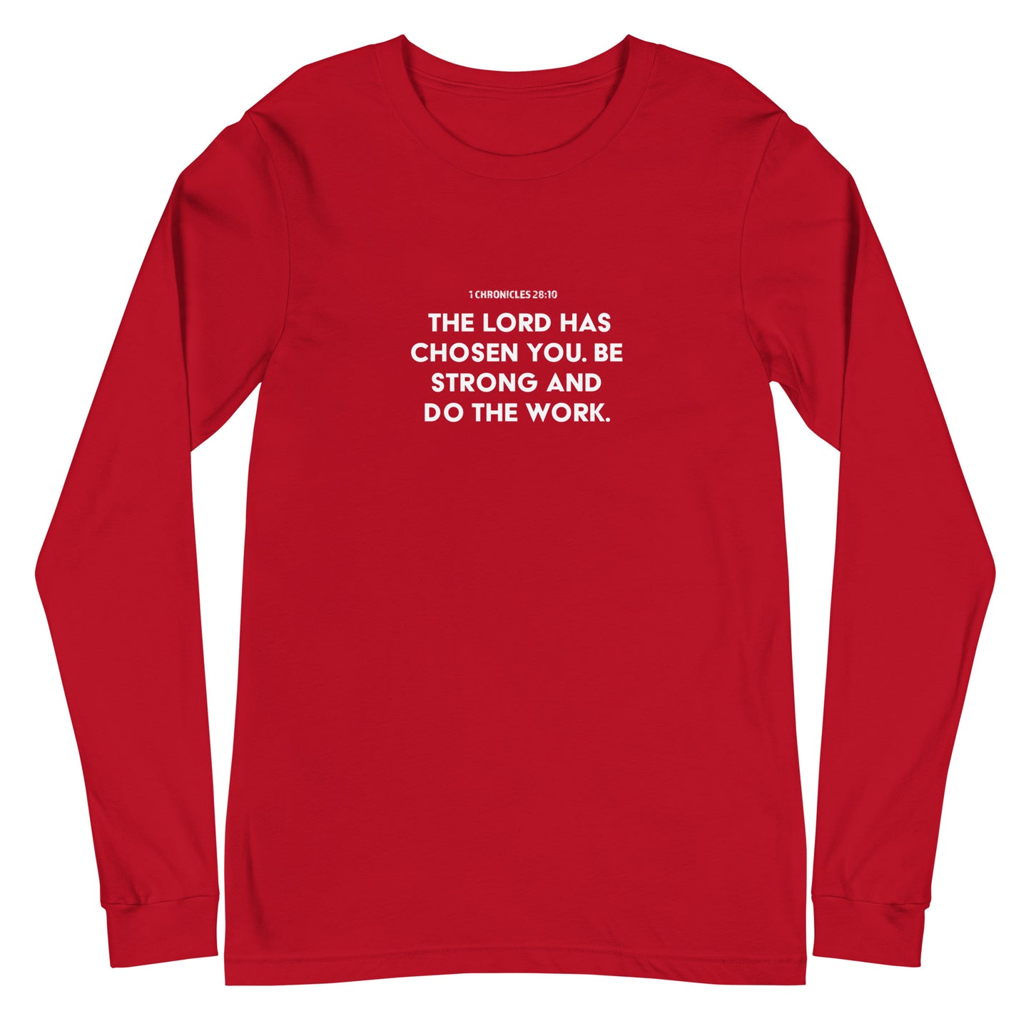 1 Chronicles 28:10 Unisex Long-Sleeve Tee